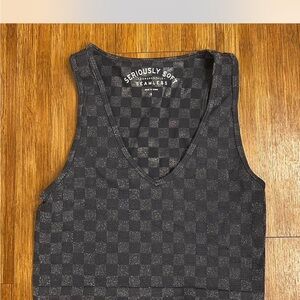 Aeropostale Black Checkered Tank Top